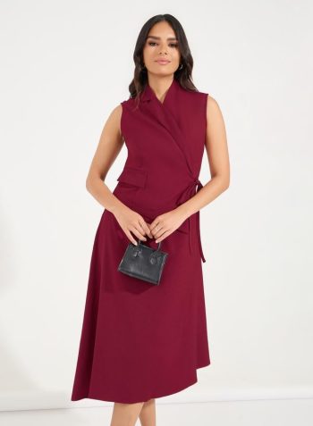Styli Plain Tie-Up Sleeveless Blazer Midi Dress 2