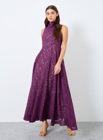 Styli Lace Sleeveless High Neck Maxi Dress 2