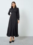 Styli Plain Balloon Sleeve A-Line Maxi Dress 1