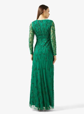 Namshi x Plunge Neck Bead Embellished Gown 2