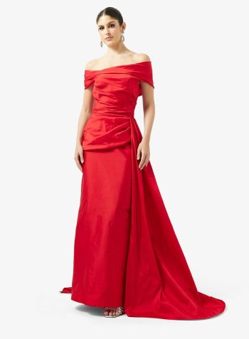 Namshi x Off Shoulder Draped Gown With Trail 1