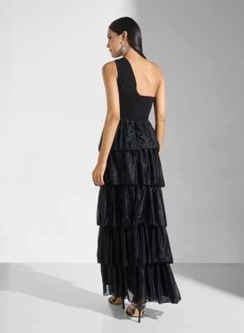 Namshi x One Shoulder Pleated Tiers Dress 2