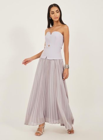 Styli Pleated Strapless Maxi Dress 2