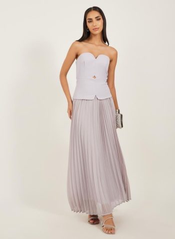 Styli Pleated Strapless Maxi Dress 1