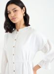 styli-white-buttoned-midi-dress-with-3-4-sleeves-1