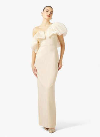Namshi x One Shoulder Ruffle Detail Evening Gown 1