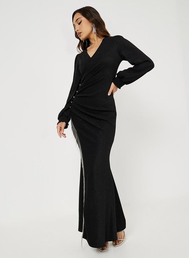 styli-fringed-evening-dress-1 Styli Fringed Evening Dress 1