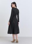 styli-women-black-long-sleeves-a-line-midi-dress-1