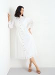 styli-white-buttoned-midi-dress-with-3-4-sleeves-1