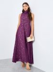 Styli Lace Sleeveless High Neck Maxi Dress 1