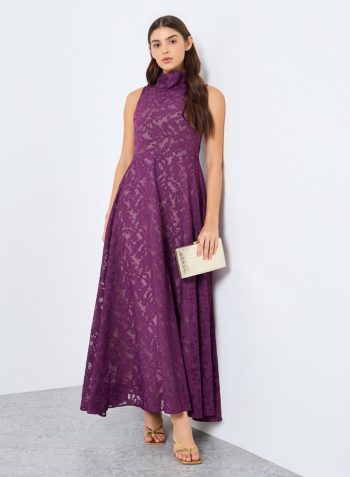 Styli Lace Sleeveless High Neck Maxi Dress 1