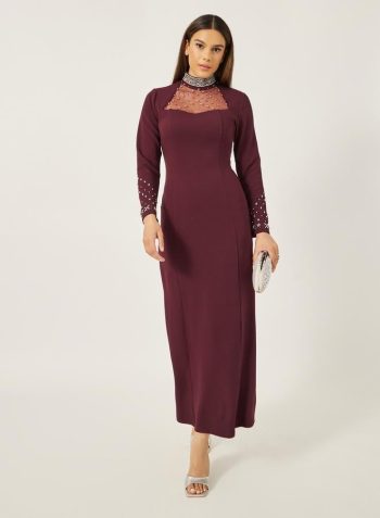 Styli Embellished Sweetheart Neck Sheath Maxi Dress 2