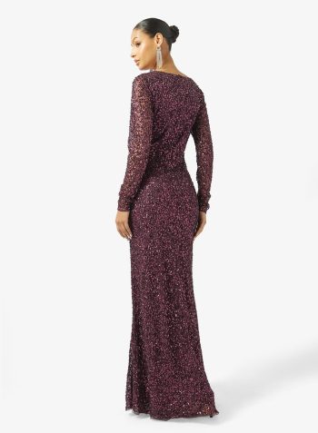 Namshi x V Neck Bead Embellished Evening Gown 2