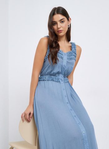 Styli Crinkled Rayon Strappy Maxi Dress 2