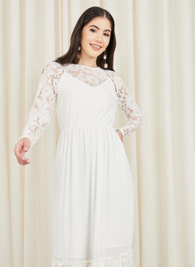 styli-lace-sheer-detail-a-line-tiered-maxi-dress-2 Styli Lace Sheer Detail A-Line Tiered Maxi Dress 2