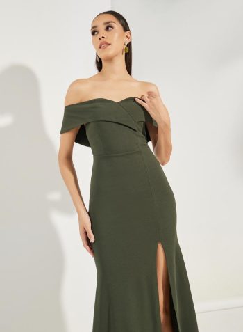 Styli Off-Shoulder Slit Dress 2