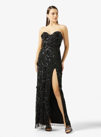 Namshi x Sweetheart Neckline Bead Embellished Evening Dress 1