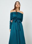Styli Women Off Shoulder Maxi Dress with Tie Belt 1